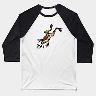 Diving Frog Tattoo Design Baseball T-Shirt